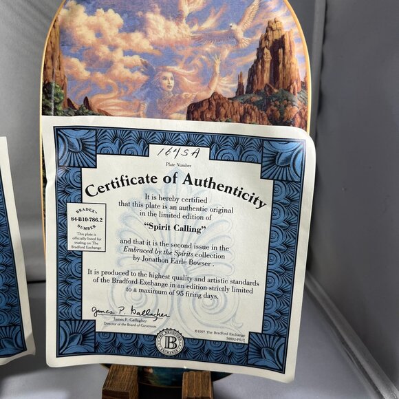 4 Plates Bradford Exchange - Embraced By The Spirit - Native American Inspired - Picture 8 of 10